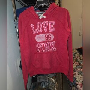 PINK Victoria's Secret Vintage Women's Red Hoodie Sweater